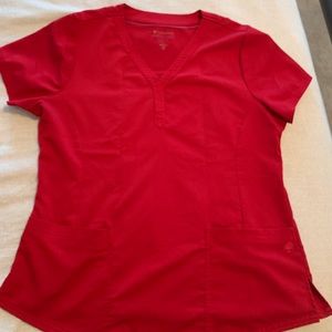 Healing Hands Red scrub top